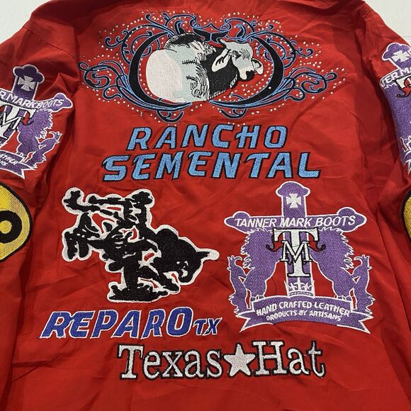 Rancho Semental Estilo Reparo Shirt Red rojo Manga Larga long sleeve Large - Picture 10 of 13